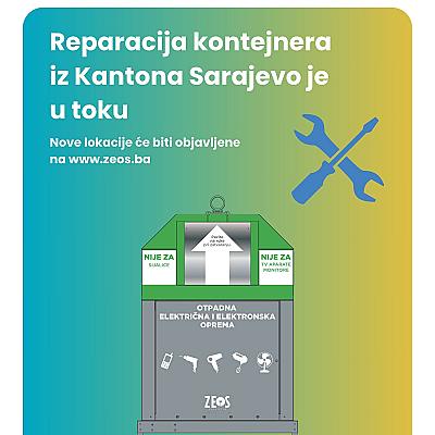 Obavještenje o reparaciji kontejnera u Kantonu Sarajevo