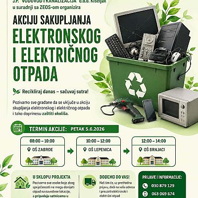 Vodovod i kanalizacija Kiseljak i ZEOS eko-sistem pokreću akciju pravilnog odlaganja e-otpada