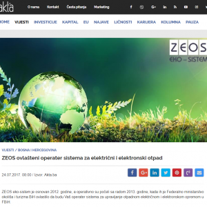 ZEOS eko-sistem ovlašteni operater sistema za električni i elektronski otpad